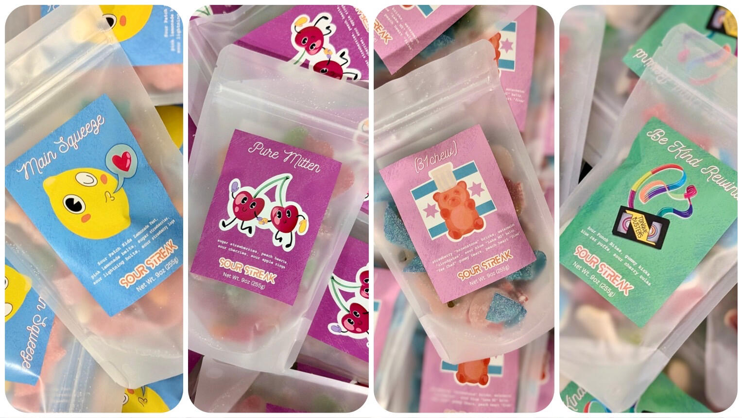 Sour Streak Sweets: brand logo and mix illustrations -- sourstreak.com