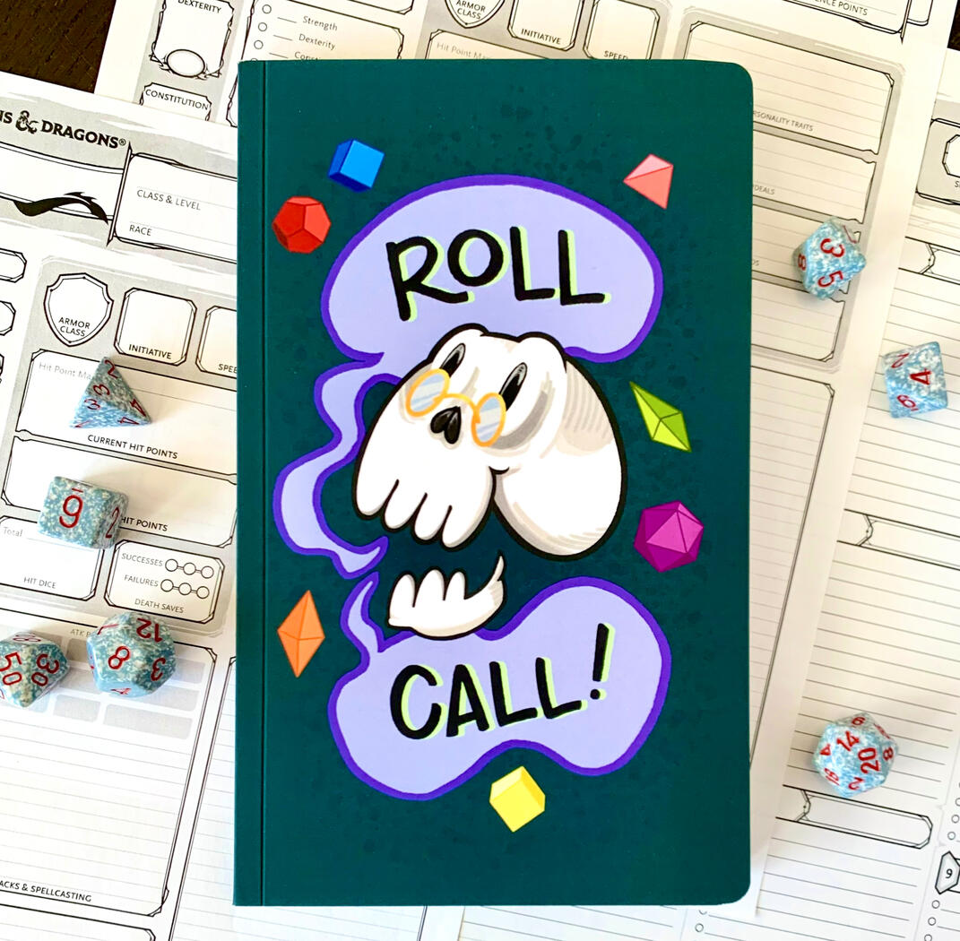 Roll Call! notebook designed for TTRPGs