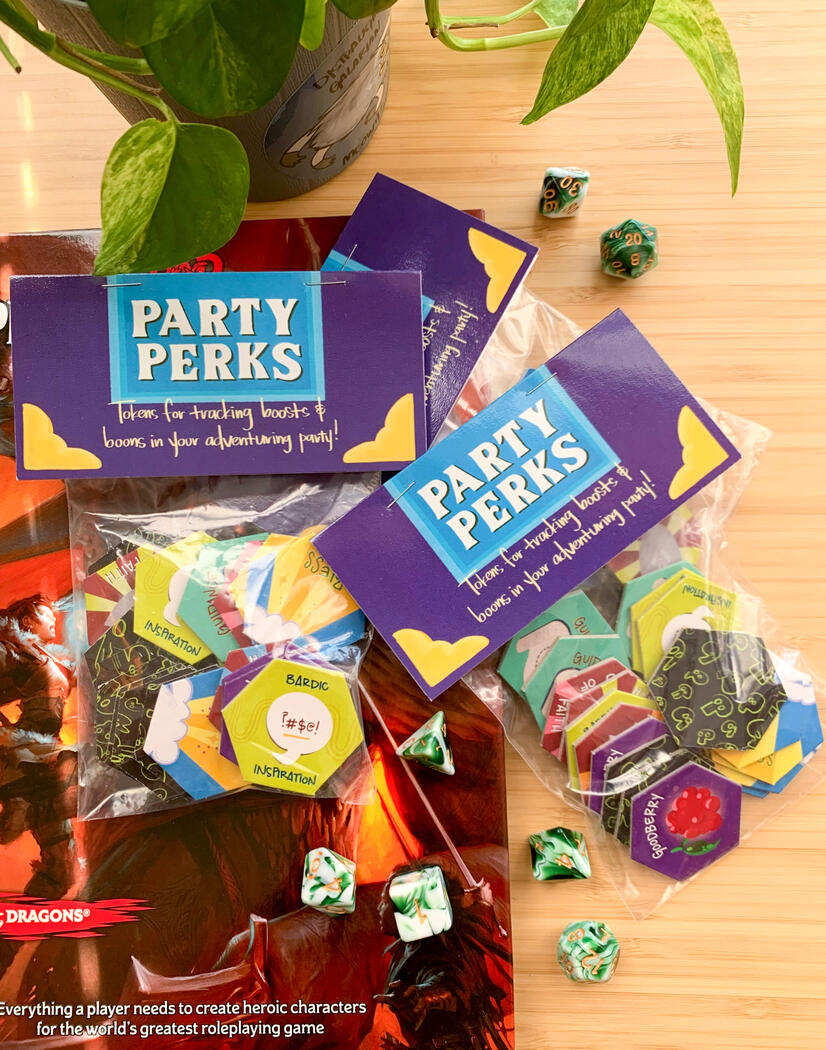 Party Perks: set of game tokens for D&amp;D campaigns